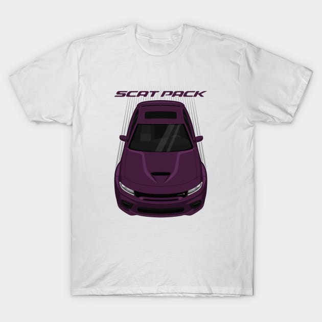 Dodge Charger Scat Pack Widebody - Hellraisin Purple T-Shirt by V8social